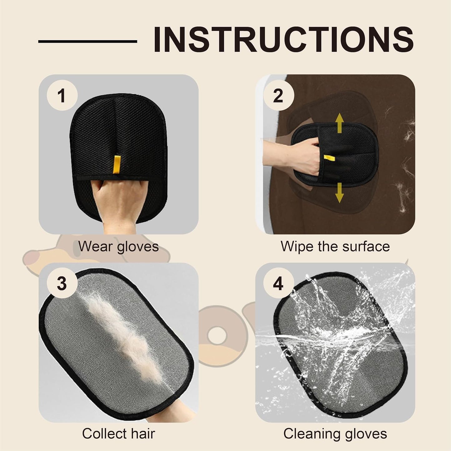 InstaKart Exclusive Dog Grooming Gloves