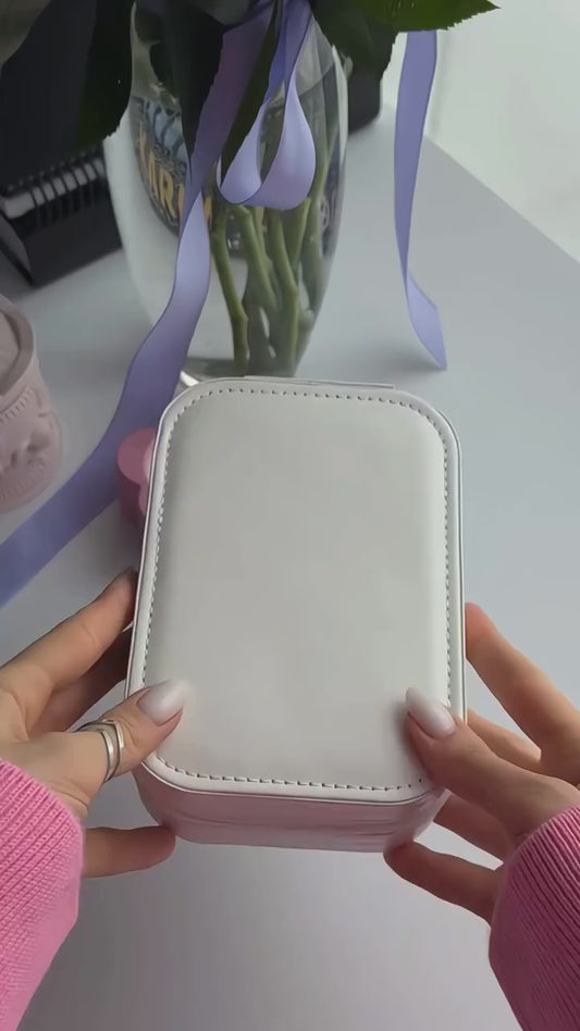 White Jewelry and Makeup Box with LED Mirror